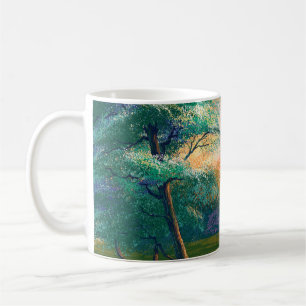Digital art painting landscape, river in the sprin coffee mug