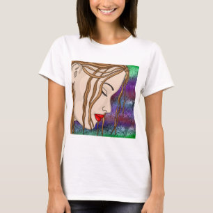 Digital Art   Sad Lady Deep in Thought   Artsy T-Shirt