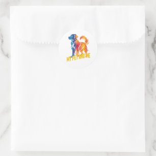 Digital Art: The Bridge Between Humans and Pets Classic Round Sticker