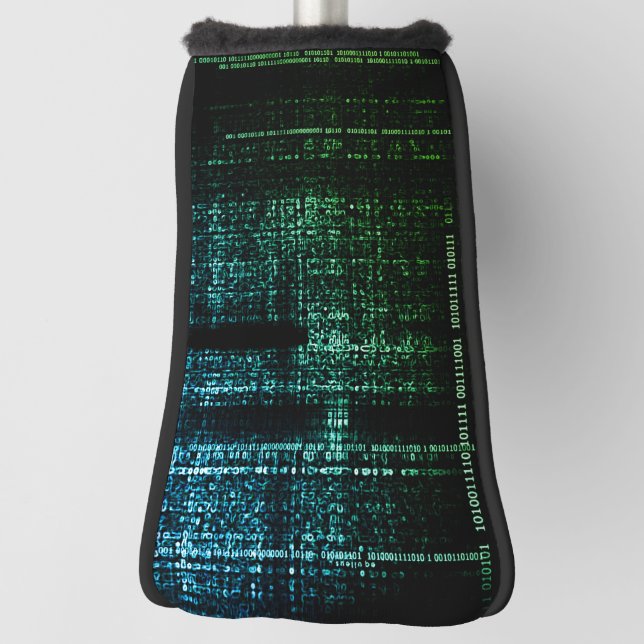 Digital Artistry: Binary Elegance Golf Head Cover (Rotate 90)