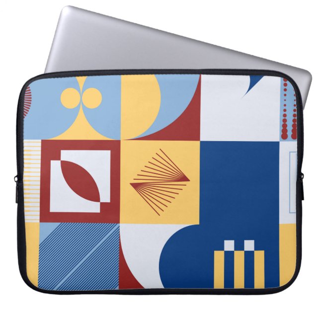 Digital artwork graphic design of simple pattern m laptop sleeve (Front)
