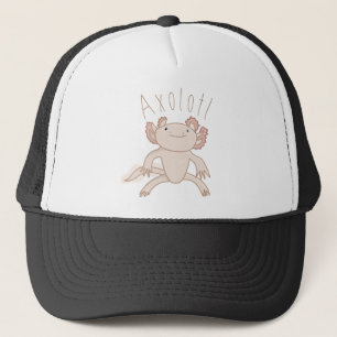 Digital Axolotl Illustration, Cute Animal Trucker Hat