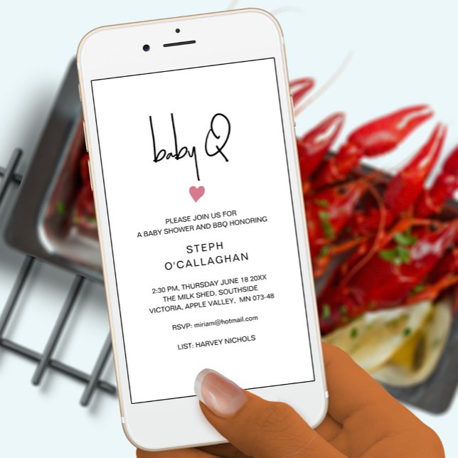 Digital Baby Girl BBQ Shower Cellphone Announcement (Creator Uploaded)