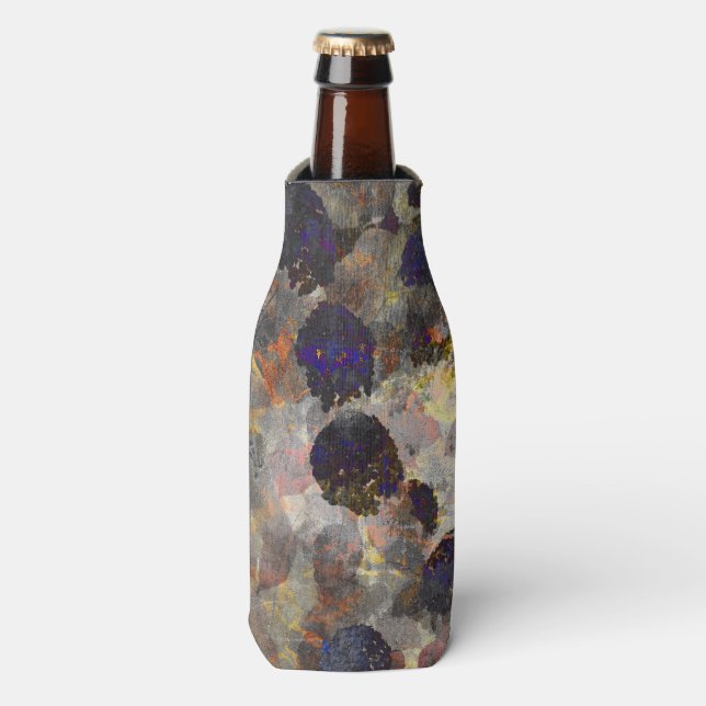 Digital background art of floral / flower pattern bottle cooler (Bottle Front)