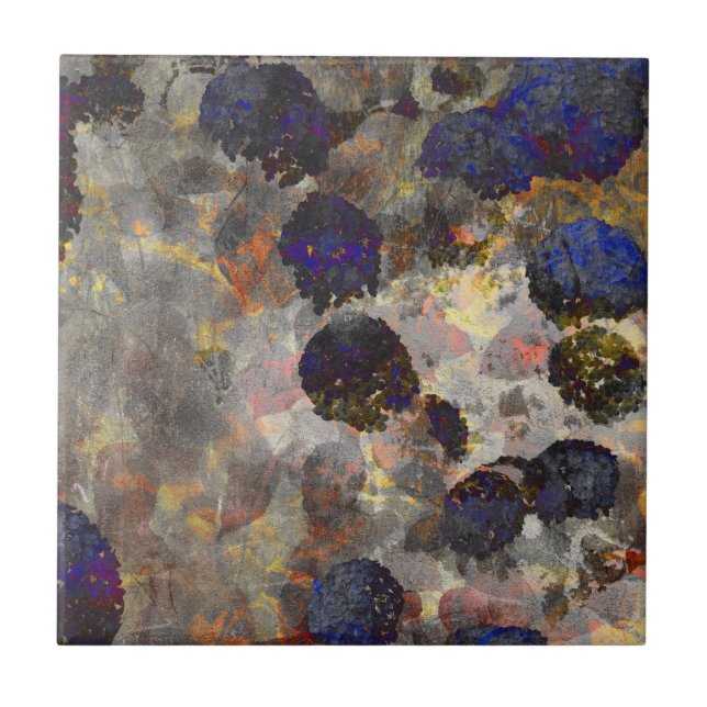 Digital background art of floral / flower pattern ceramic tile (Front)