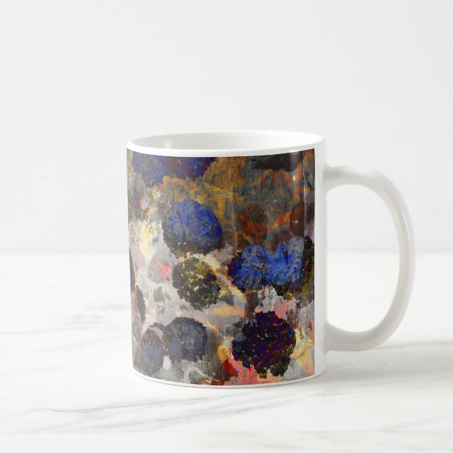 Digital background art of floral / flower pattern coffee mug (Right)