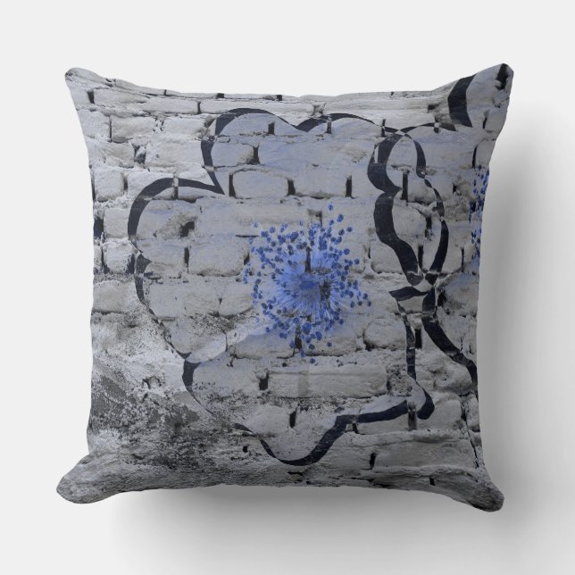 Digital background art of floral / flower pattern cushion (Front)