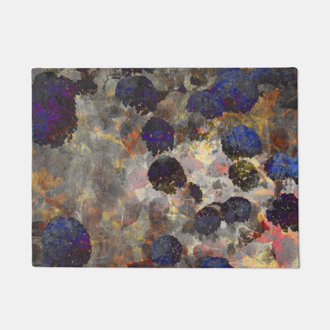 Digital background art of floral / flower pattern doormat (Front)