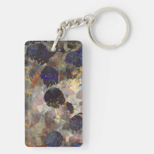 Digital background art of floral / flower pattern key ring