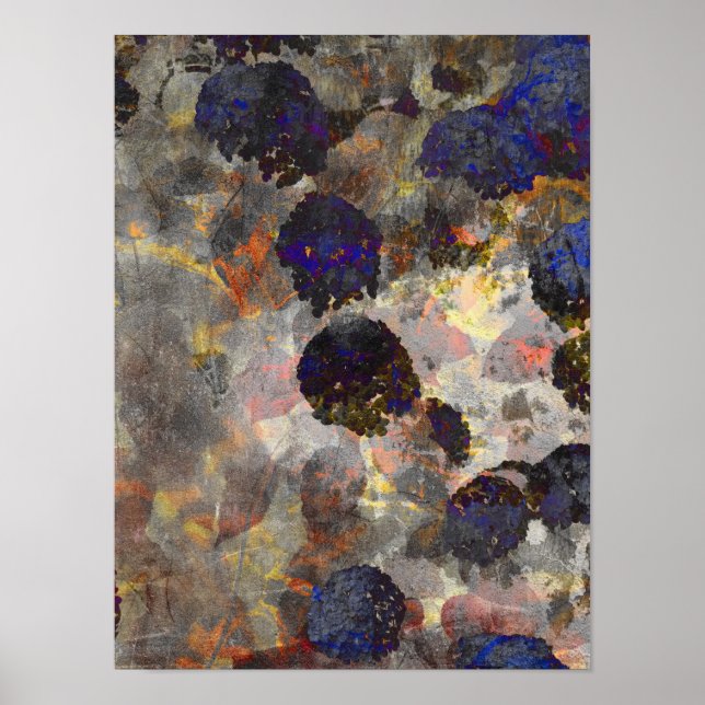 Digital background art of floral / flower pattern poster (Front)
