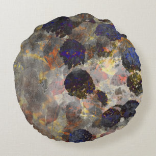 Digital background art of floral / flower pattern round cushion