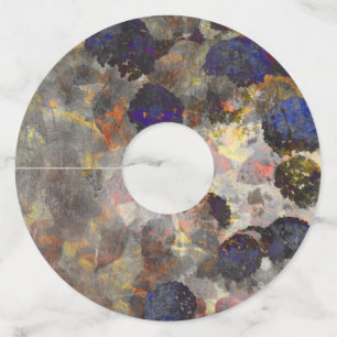Digital background art of floral / flower pattern wine glass tag