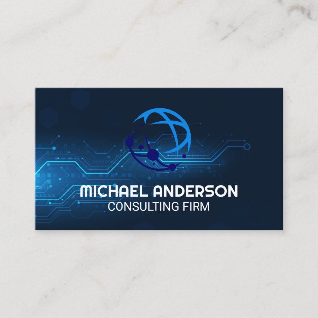 Digital Background | Global Logo Business Card (Front)