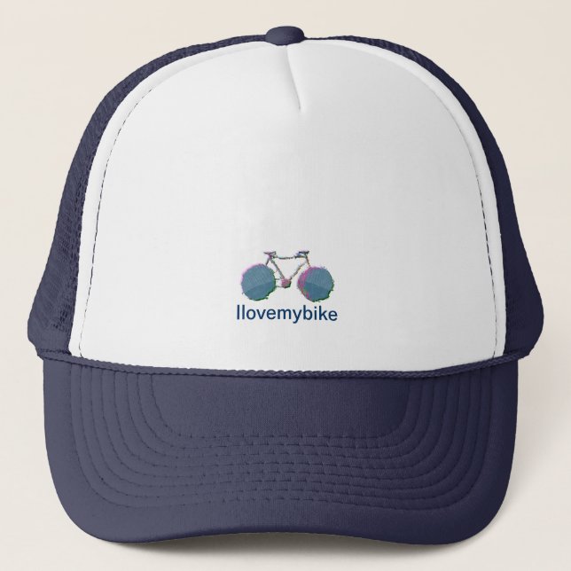 digital bike art trucker hat (Front)