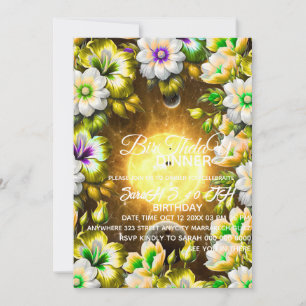 Digital Birthday Dinner Invitation Template, Black