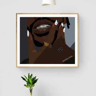 Digital Black couple art artwork (Black love) Poster