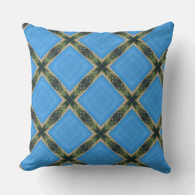 digital blue green art pattern  cushion (Front)