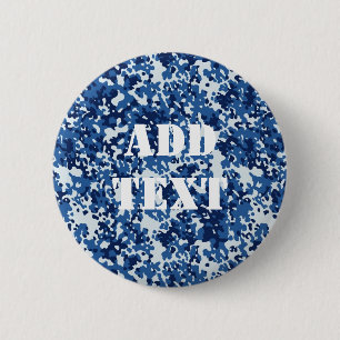 Digital Blue Military Pattern 6 Cm Round Badge