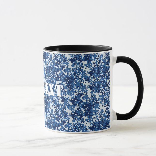 Digital Blue Military Pattern Mug (Right)