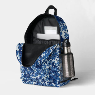 Digital Blue Military Pattern Printed Backpack
