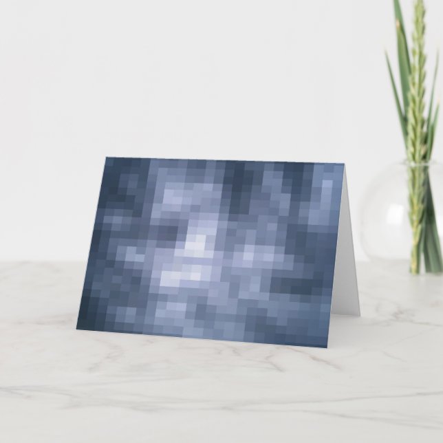 Digital Blue Plaid- Blank Greeting Card (Front)