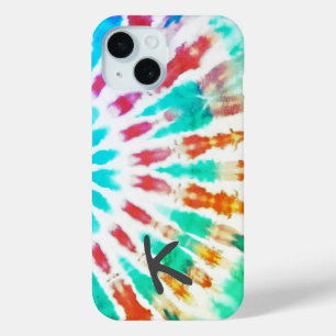 Digital Blue Turquoise Pink Tie Dye iPhone Case