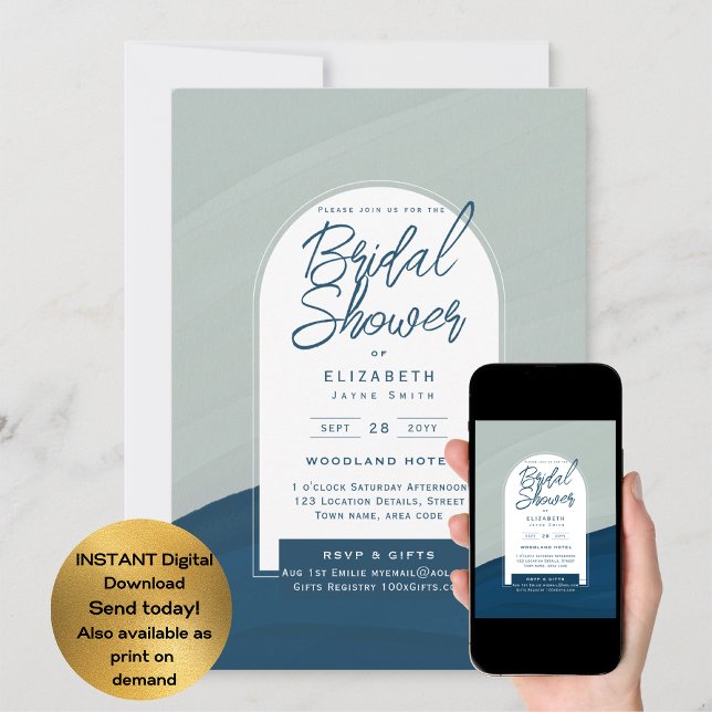 DIGITAL BRIDAL Shower Invite Blue Navy (Creator Uploaded)
