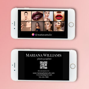 digital business card 8 photos qr code black card