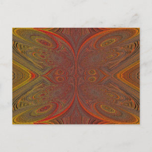 Digital Butterfly Orange Yellow Postcard