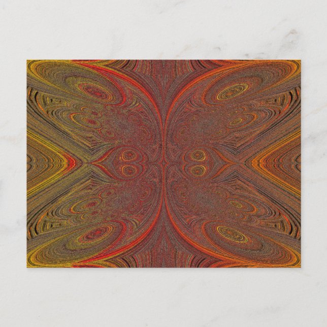 Digital Butterfly Orange Yellow Postcard (Front)