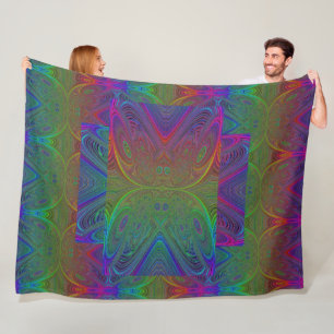 Digital Butterfly Rainbow 1 Fleece Blanket