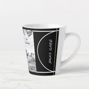 Digital calligraphy Swan Lake LS Latte Mug