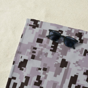 Digital Camo – Black-Grey LG camo pattern Beach Towel