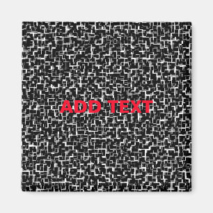 Digital Camo Black White Red Pattern Magnet