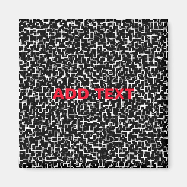 Digital Camo Black White Red Pattern Magnet (Front)