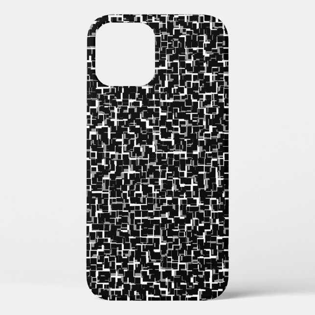 Digital Camo Black White Yellow Pattern Case-Mate iPhone Case (Back)