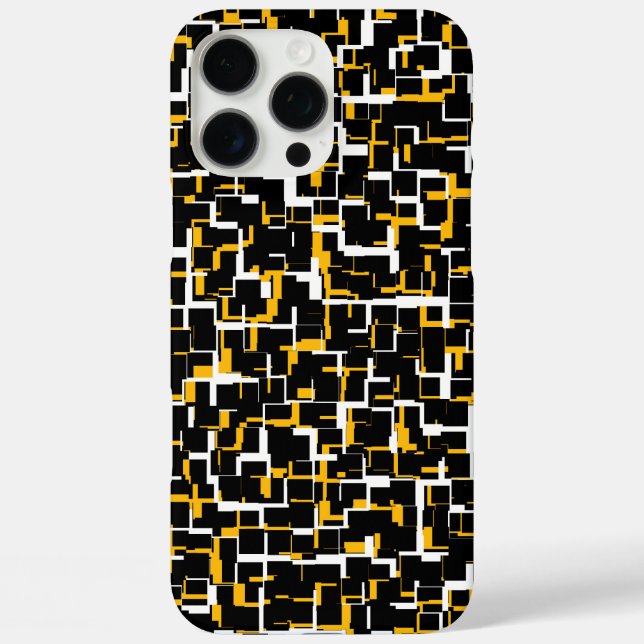 Digital Camo Black White Yellow Pattern Case-Mate iPhone Case (Back)