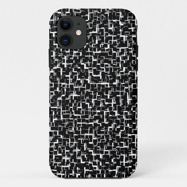 Digital Camo Black White Yellow Pattern Case-Mate iPhone Case (Back)