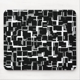 Digital Camo Black White Yellow Pattern Mouse Pad