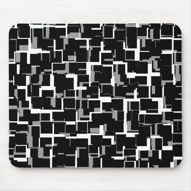 Digital Camo Black White Yellow Pattern Mouse Pad (Front)