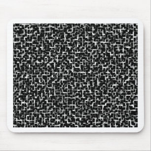 Digital Camo Black White Yellow Pattern Mouse Pad