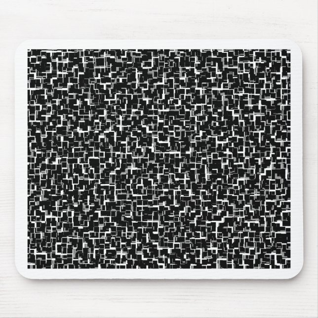 Digital Camo Black White Yellow Pattern Mouse Pad (Front)