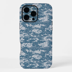 Digital Camo Navy Blue Military Camouflage iPhone 16 Pro Max Case