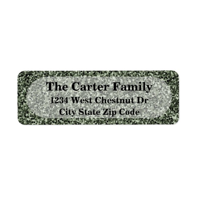 Digital camo office address return label (Front)
