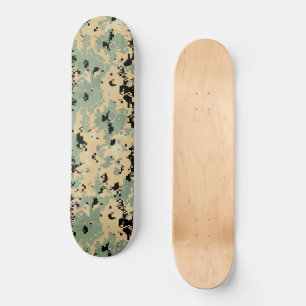 Digital Camo – Tan-Green LG camo pattern Skateboard