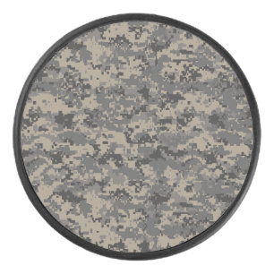 Digital camouflage military army pixel camo print hockey puck