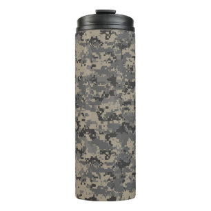 Digital camouflage military army pixel camo print thermal tumbler