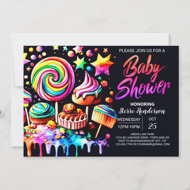 Digital Candy Dream Baby Shower Invitation (Front)