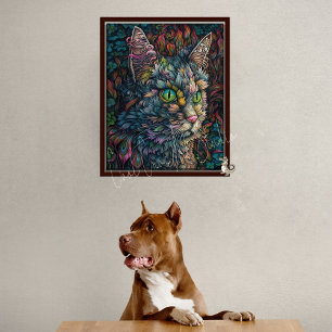 Digital Cat Wall Art-Beautiful Calico Cat Portrait Poster