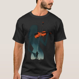 Digital Charms: The Magic of the Violin Captured i T-Shirt